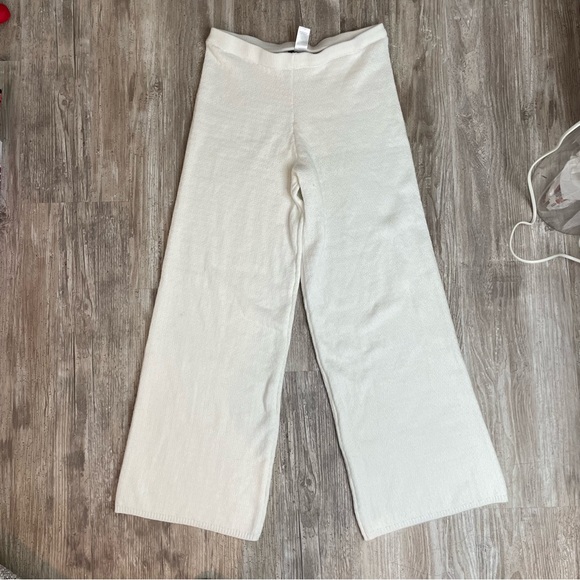 Lulu’s Wide Leg Pant White Knit L - Picture 8 of 8